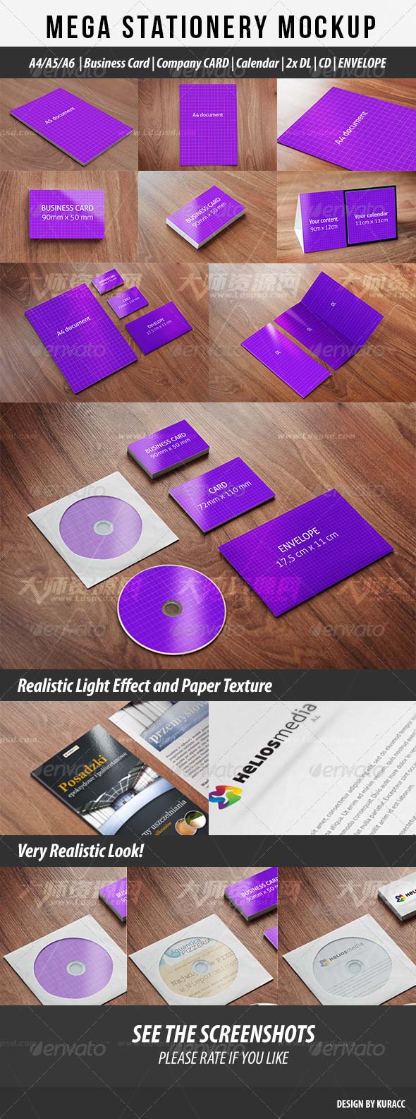 Mega Stationary Mock Up 9 in 1,企业品牌形象识别宣传模板